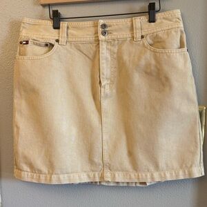 Tommy Hilfiger Cream Denim Mini Skirt